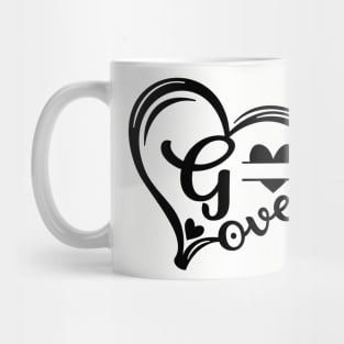 letter g monogram in the shape of love Mug